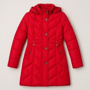 Down Long Coat Red Puffer Parka Jacket -US X-Small –‎ 90% Duck AirgKelDon